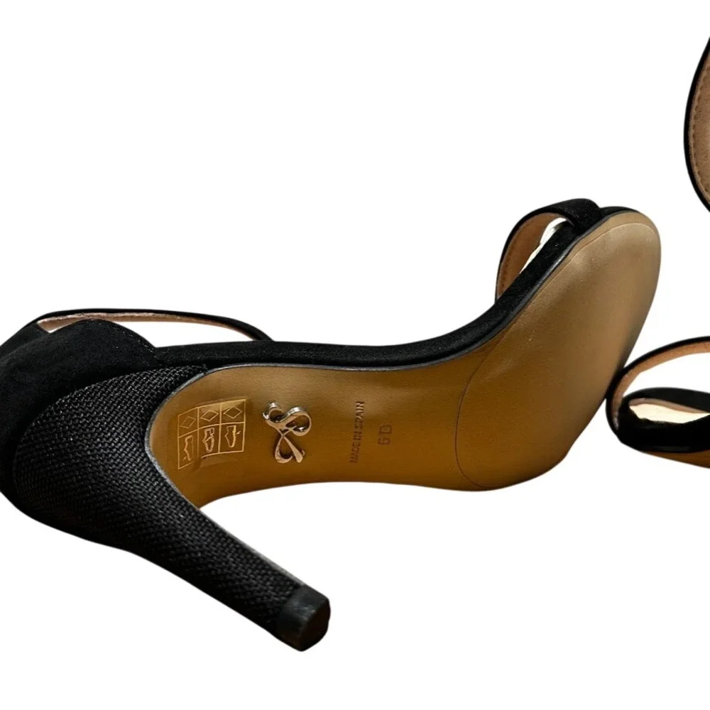 Antonia Saint‎ NY Tina Party Stiletto Black Ultra Suede, Size 8.5